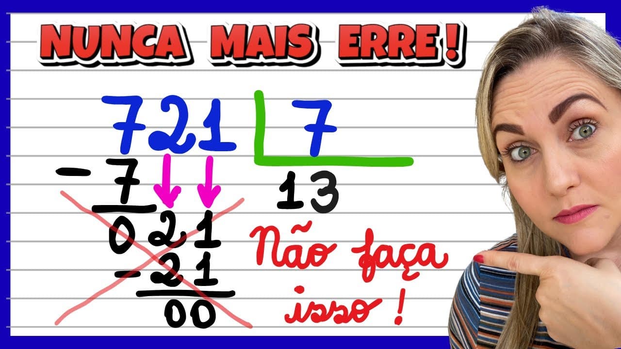 Thumbnail: É AQUI QUE VOCÊ ERRA! NUNCA MAIS ERRE DIVISÃO! APRENDA COMO FAZER DIVISÃO!