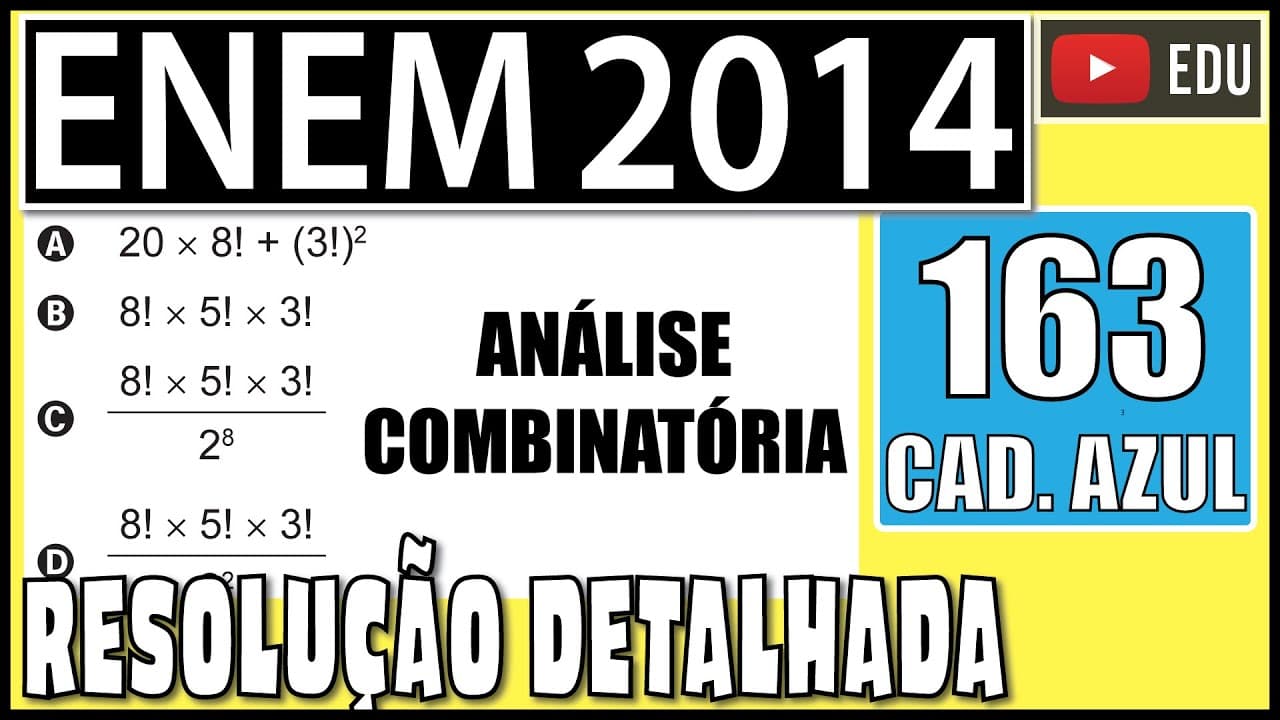 Thumbnail: [ENEM 2014] 163 📘 ANÁLISE COMBINATÓRIA Um cliente de uma videolocadora tem o hábito de alugar dois