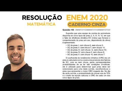 Thumbnail da aula: ENEM 2020 \ MATEMÁTICA - Questão 153, CADERNO CINZA –Suponha que uma equipe de corrida de automóveis