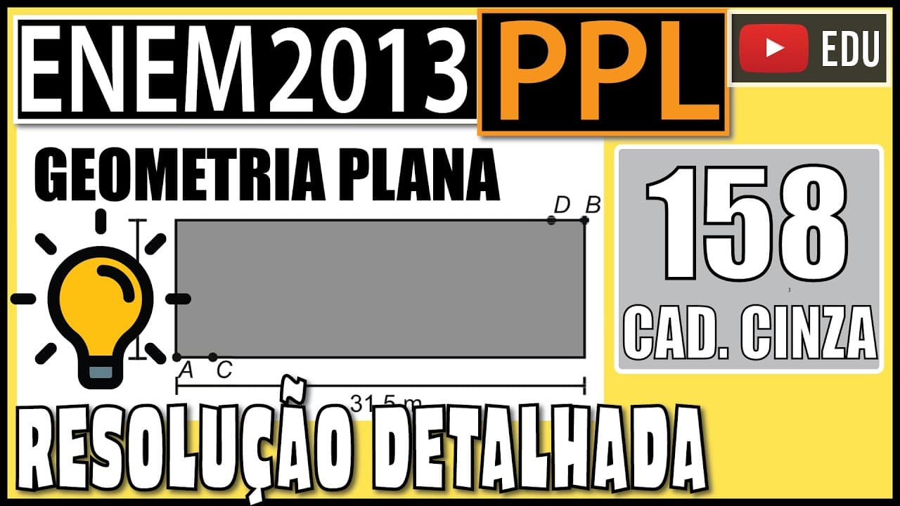 Thumbnail: [ENEM 2013 PPL] 158 📓 GEOMETRIA O proprietário de um terreno retangular medindo 10 m por 31,5 m