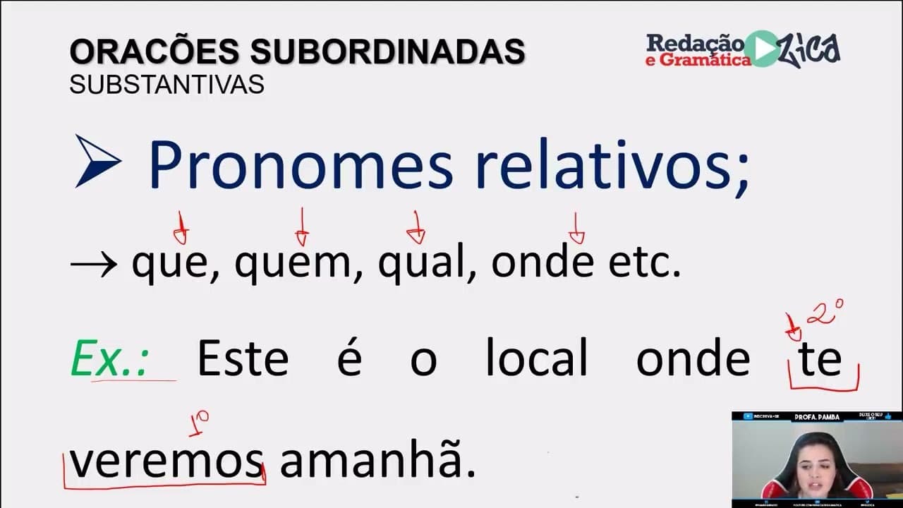 Thumbnail: (RESUMÃO) COLOCAÇÃO PRONOMINAL: PRÓCLISE - Profa. Pamba