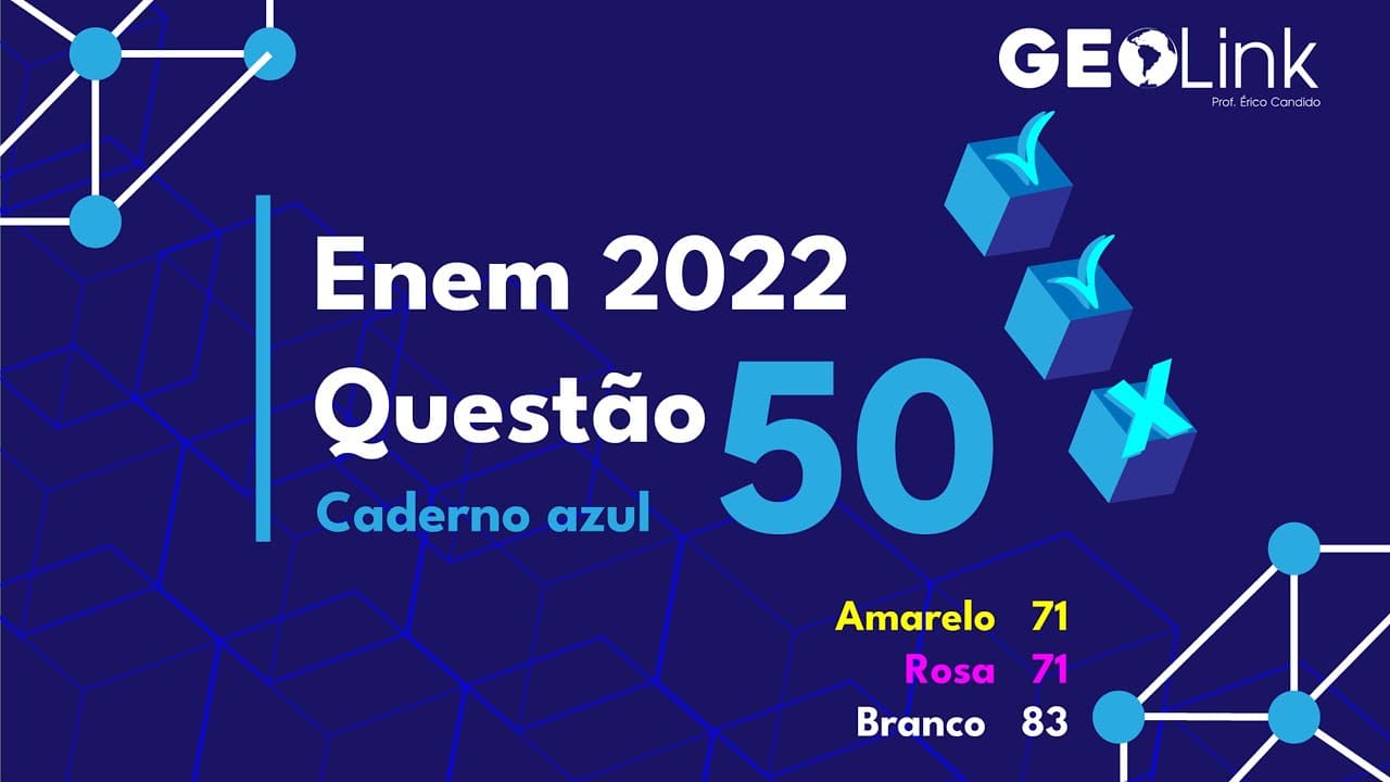 Thumbnail: Enem 2022:  questão 50 (Prova Azul)