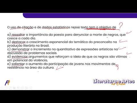 Thumbnail da aula: ENEM 2023 - Teoria Literária | São tantas formas de matar um preto Que para alguns sua morte...