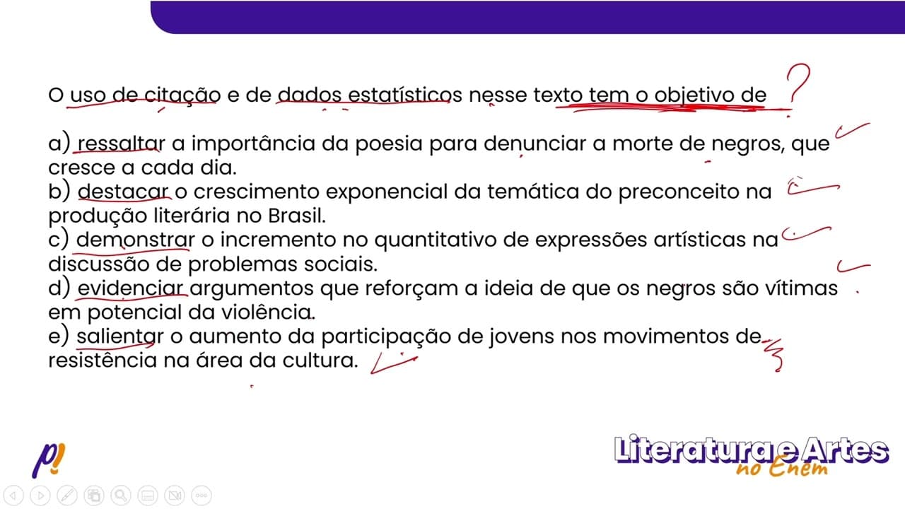 Thumbnail: ENEM 2023 - Teoria Literária | São tantas formas de matar um preto Que para alguns sua morte...