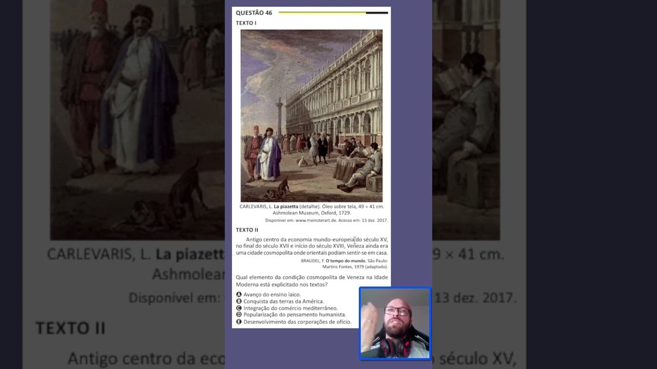 Thumbnail: Resolução Questão 46 (Veneza) Humanas ENEM 2025 | Gabarito Comentado com Método
