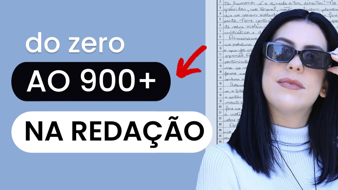 Thumbnail: Como ir do zero ao 900+ na redação do ENEM