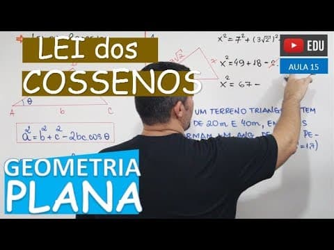 Thumbnail da aula: ⭕ Lei dos Cossenos - GEOMETRIA PLANA (Aula 15)