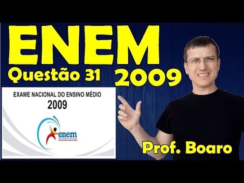 Thumbnail da aula: ENEM 2009 - Física - Ondulatória - Questão 31 resolvida (Caderno Azul) - Prof. Marcelo Boaro