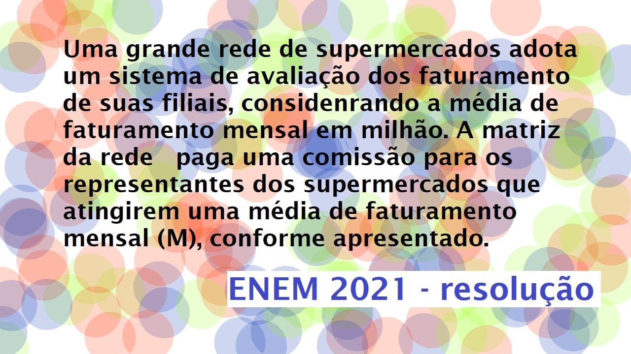 Thumbnail: Uma grande rede de supermercados adota um sistema Resolução  Enem 2021