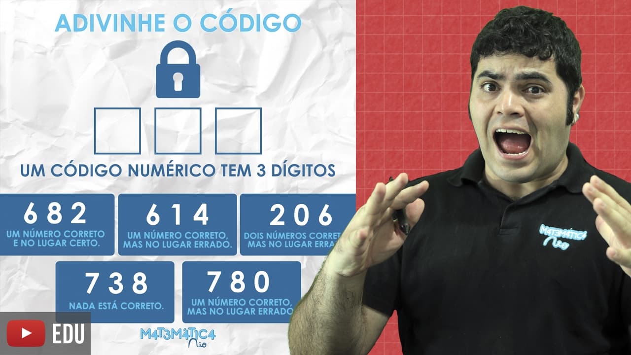 Thumbnail: 🔐 ADIVINHE O CÓDIGO - Você Consegue Resolver Esse Problema de Raciocínio Lógico do Cadeado?