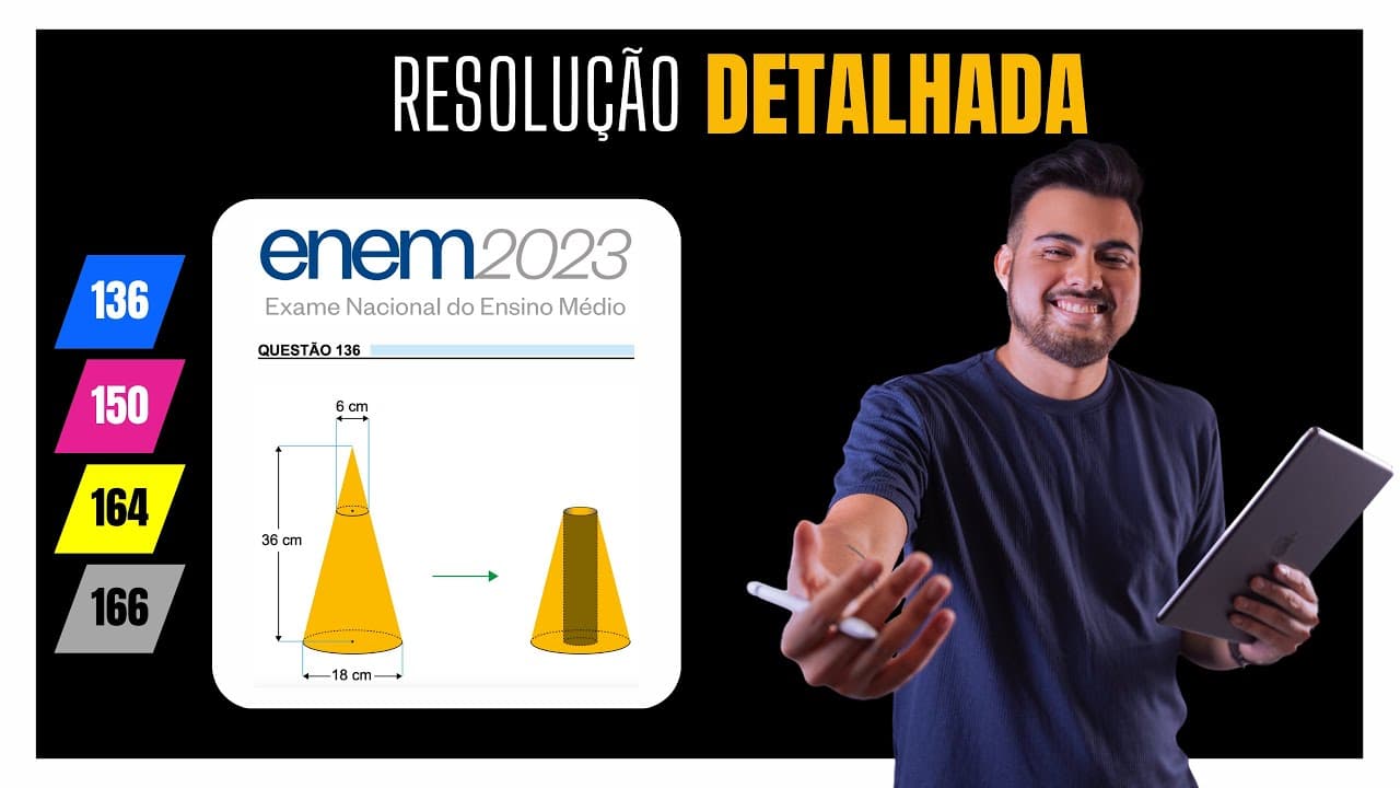 Thumbnail: ENEM 2023 - Um artista plástico esculpe uma escultura a partir de um bloco de madeira de lei.