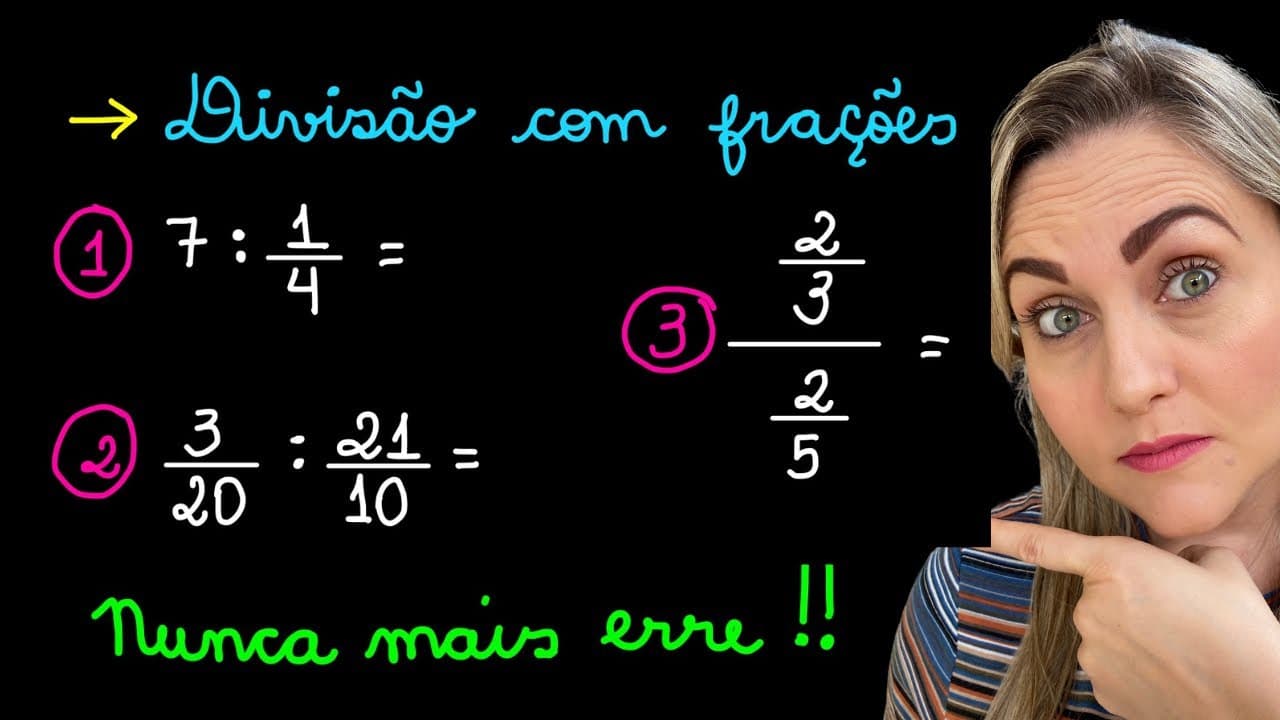 Thumbnail: DIVISÃO COM FRAÇÕES! EXPLICAÇÃO PASSO A PASSO COM DICA INCRÍVEL! APRENDA COMO FAZER DIVISÃO!