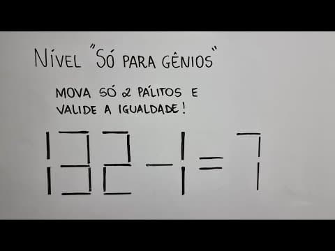 Thumbnail da aula: Problema Bugante dos Palitos! 😱 Só para gênios??