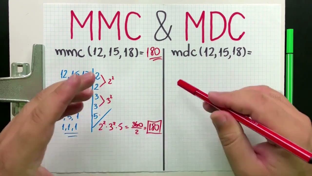 Thumbnail: 🔥 MMC e MDC Simples e Fácil (mínimo múltiplo comum e máximo divisor comum)