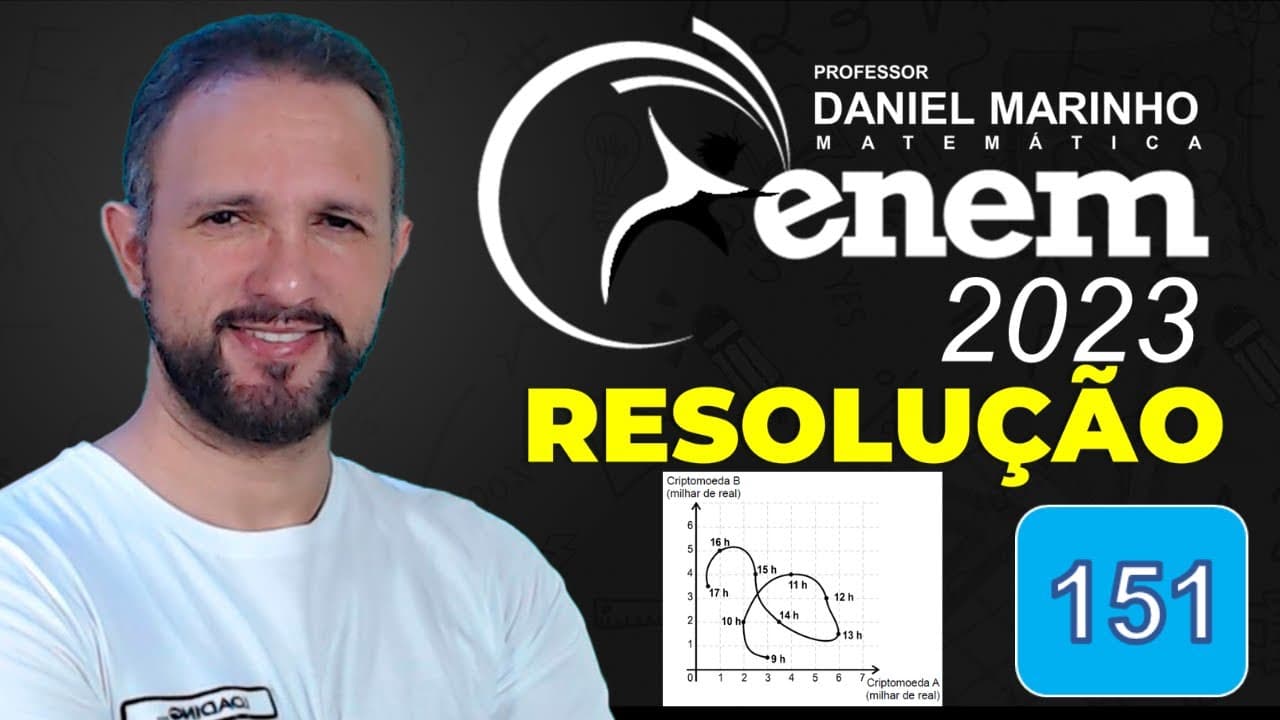 Thumbnail: RESOLUÇÃO DO ENEM 2023 | MATEMÁTICA | CADERNO AZUL - Questão 151