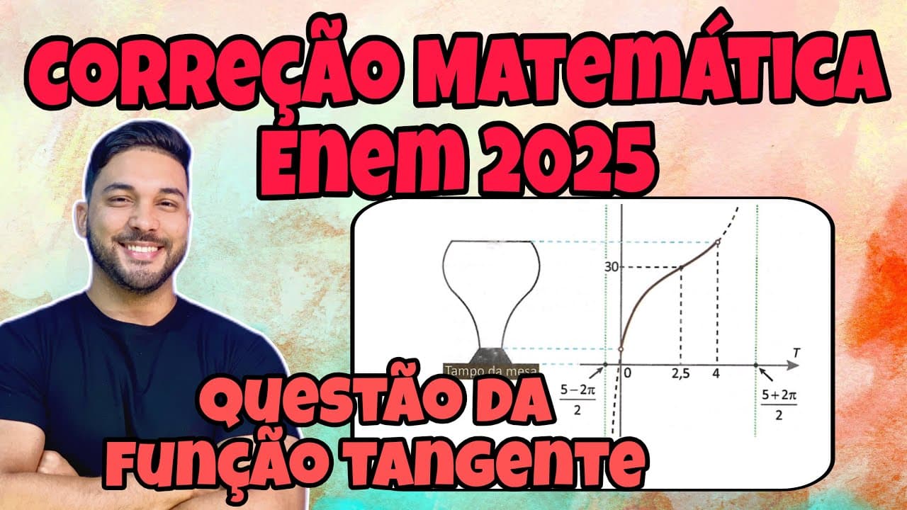 Thumbnail: ENEM 2025 - MATEMÁTICA | UM RECIPIENTE TEM UM FORMATO QUE FAZ COM QUE, AO SER ENCHIDO DE ÁGUA COM...