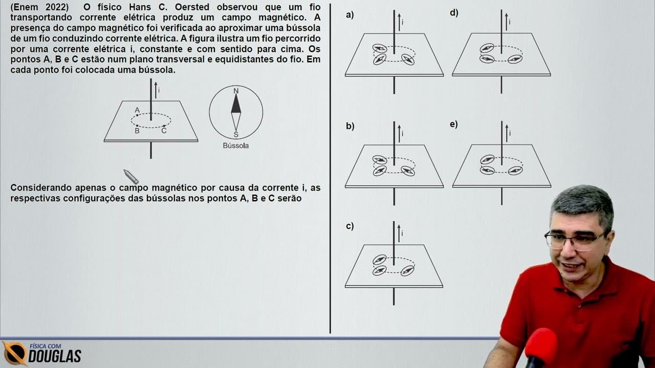 Thumbnail: ENEM 2022 O físico Hans C. Oersted observou que um fio transportando | CURSO DE FÍSICA ONLINE