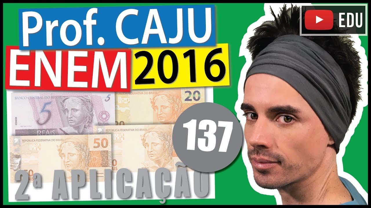 Thumbnail: [ENEM 2016 2Ap] 137 📓 PROBABILIDADE Uma caixa contém uma cédula de R$ 5,00, uma de R$ 20,00 e duas