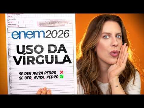 Thumbnail da aula: COMO USAR A VÍRGULA NA REDAÇÃO do Enem 2026? SUPER FÁCIL