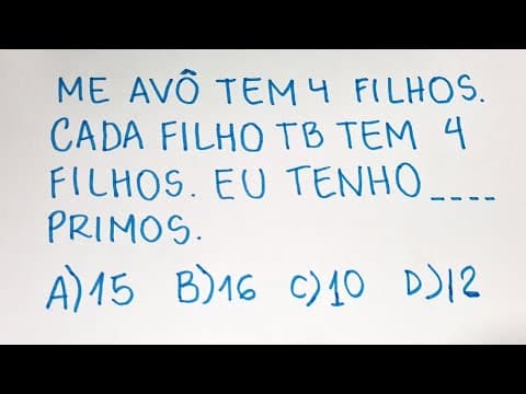 Thumbnail da aula: 🔥 HELP MATEMÁTICA BÁSICA - Problema de Lógica - #100