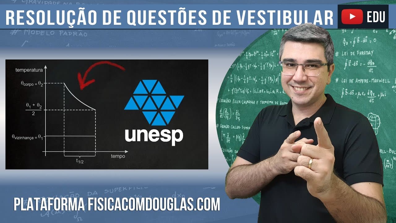 Thumbnail: UNESP 2019. Calor sensível e meia-vida térmica | Resolução/comentário/correção