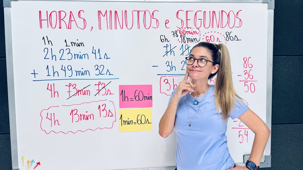 Thumbnail: ADIÇÃO E SUBTRAÇÃO COM HORAS, MINUTOS E SEGUNDOS
