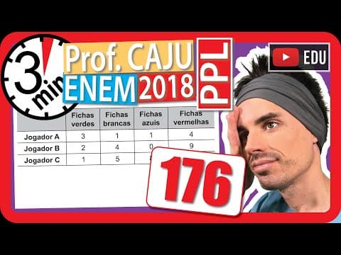 Thumbnail da aula: 🏃 ENEM 2018 PPL 176 👉 INTERPRETAÇÃO DE TABELAS Em um jogo de tabuleiro, a pontuação é marcada com