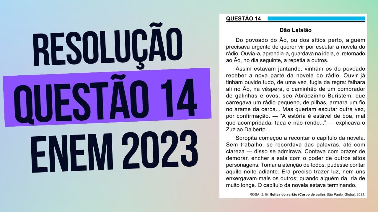 Thumbnail: Resolução questão 14 (PROVA AZUL) | Linguagens ENEM 2023