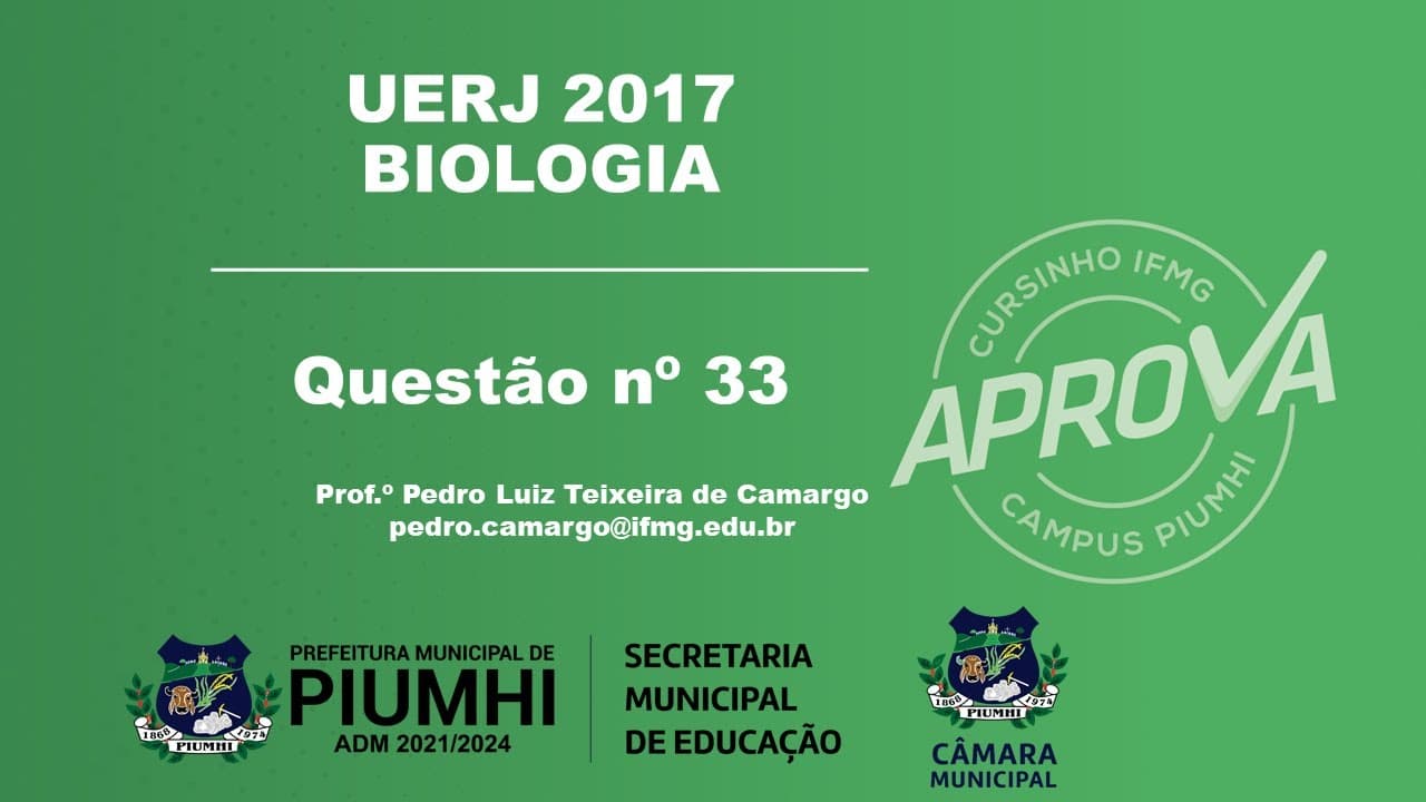 Thumbnail: UERJ 2017 - Biologia - Questão nº 33