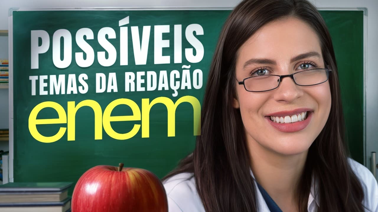 Thumbnail: 5 temas de redação CONFIRMADOS para o Enem 2025