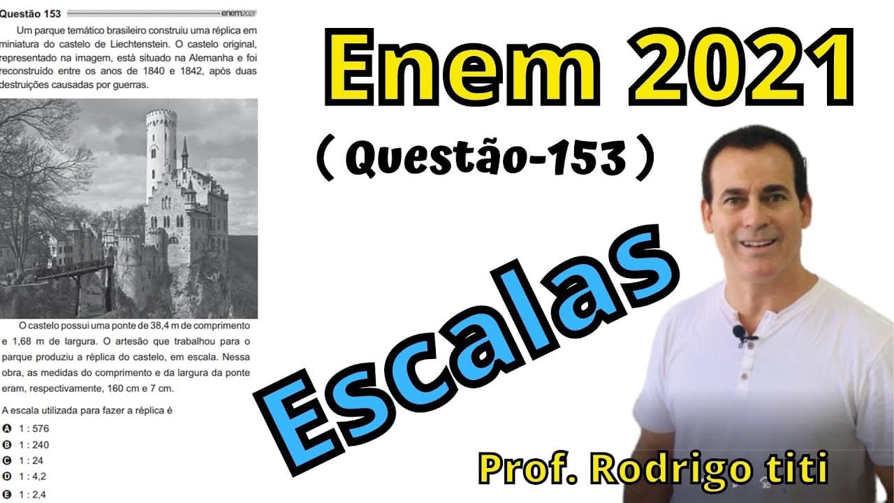 Thumbnail: Questão 153 Enem 2021 ( Azul ) - Um parque temático brasileiro construiu uma réplica em miniatura ..