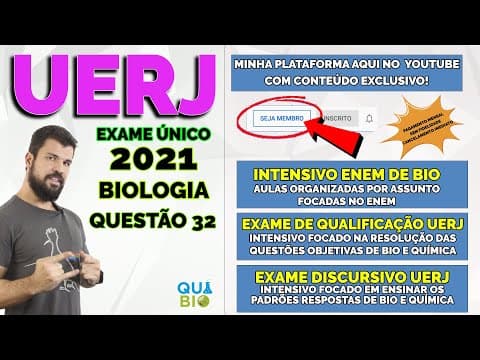 Thumbnail da aula: UERJ 2021 - Questão 32 - DNA - Considere um DNA de fita dupla que deu origem, sem qualquer erro no