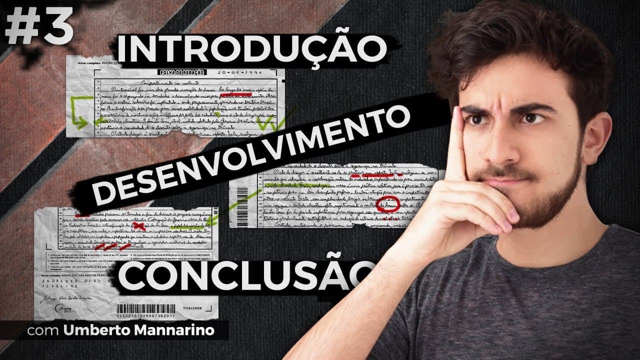 Thumbnail: Comentando uma REDAÇÃO DO ENEM - Coesão, Estrutura, Coerência e as 5 Competências (3/5)