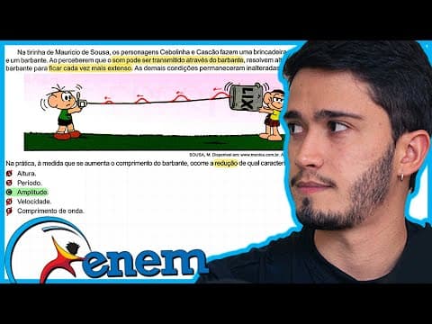 Thumbnail da aula: ENEM 2023 - Na tirinha de Mauricio de Sousa, os personagens Cebolinha e Cascão fazem uma brincadeira