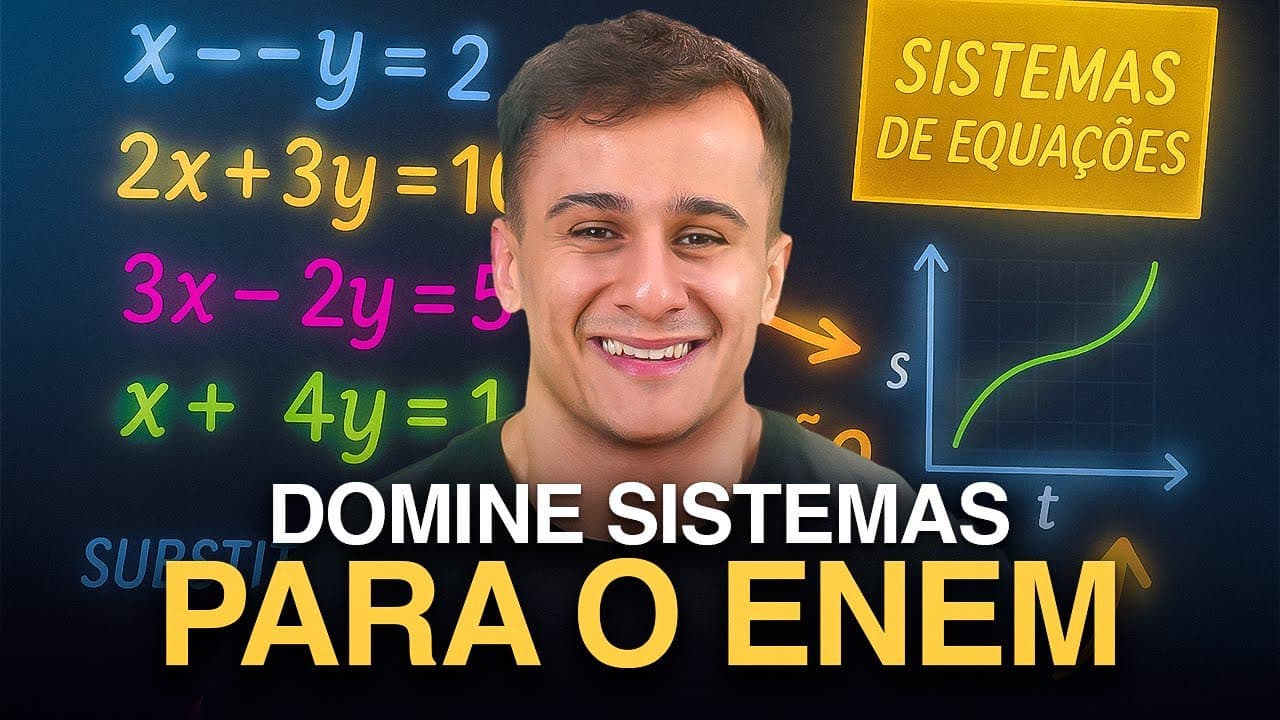 Thumbnail: TUDO de SISTEMAS para o ENEM 2026 (Matemática, conteúdo OBRIGATÓRIO)