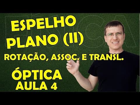 Thumbnail da aula: ESPELHO PLANO (II) -  ROTAÇÃO, TRANSLAÇÃO E ASSOCIAÇÃO - ÓPTICA - Aula 4 - Prof.  Boaro