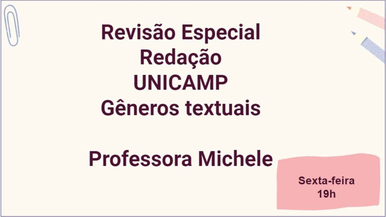 Thumbnail: Revisão de Redação UNICAMP - Gêneros textuais