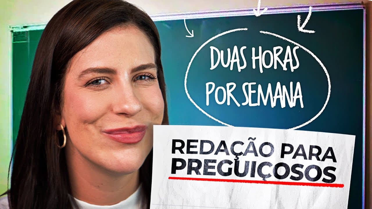 Thumbnail: O Jeito Mais Preguiçoso de Aprender Redação (2 horas por semana)