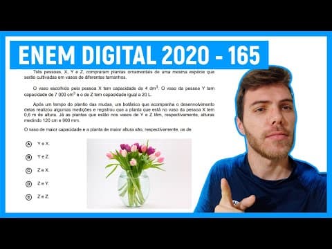 Thumbnail da aula: 🛑Questão 165 Enem DIGITAL 2020 - CONVERSÃO DE UNIDADES -
