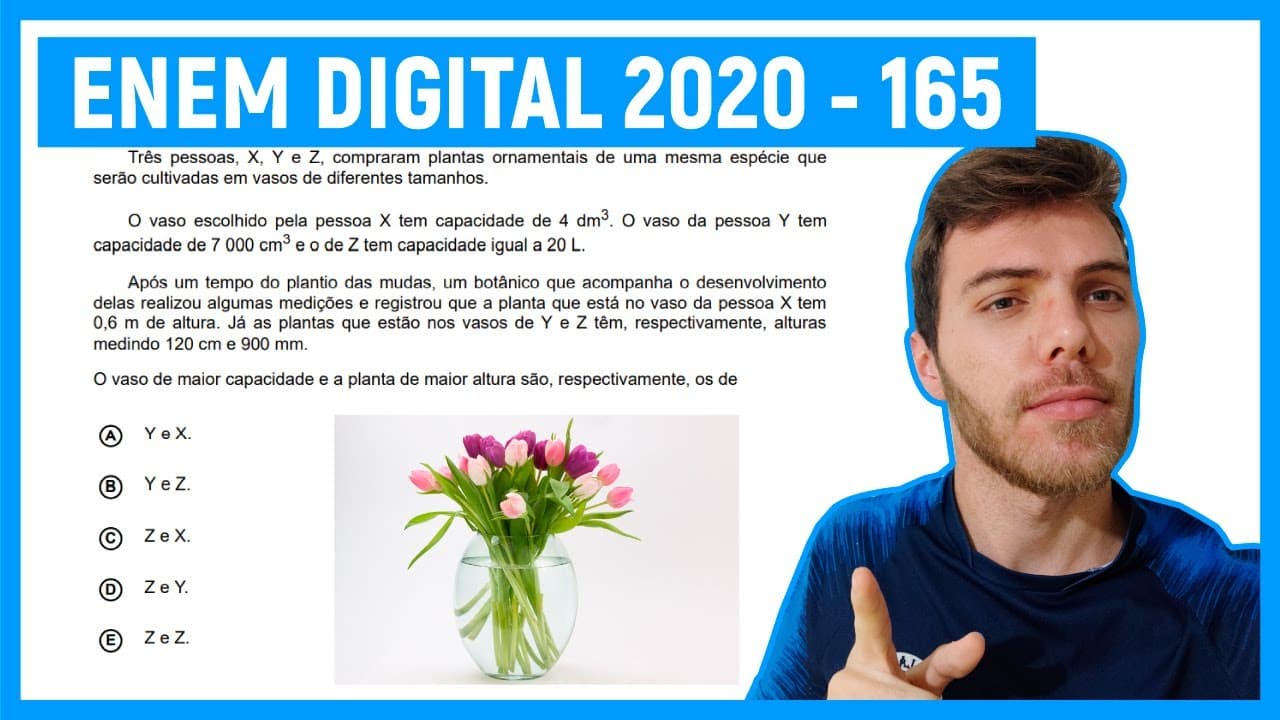 Thumbnail: 🛑Questão 165 Enem DIGITAL 2020 - CONVERSÃO DE UNIDADES -