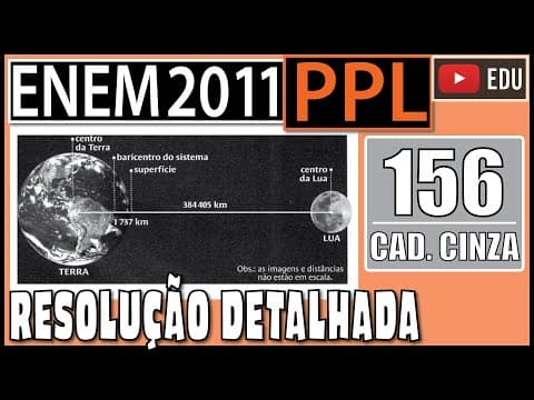 Thumbnail da aula: [ENEM 2011 PPL] 156 📓 DISTÂNCIAS A distância atual entre os centros da Terra e de seu satélite