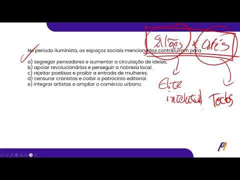 Thumbnail da aula: ENEM 2024 - FILOSOFIA CONTEMPORÂNEA | Os salões permitiam aos escritores da época do...