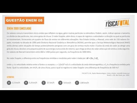 Thumbnail da aula: Lista 01 EXEMPLO 08 Efeito Doppler | ondas eletromagnéticas