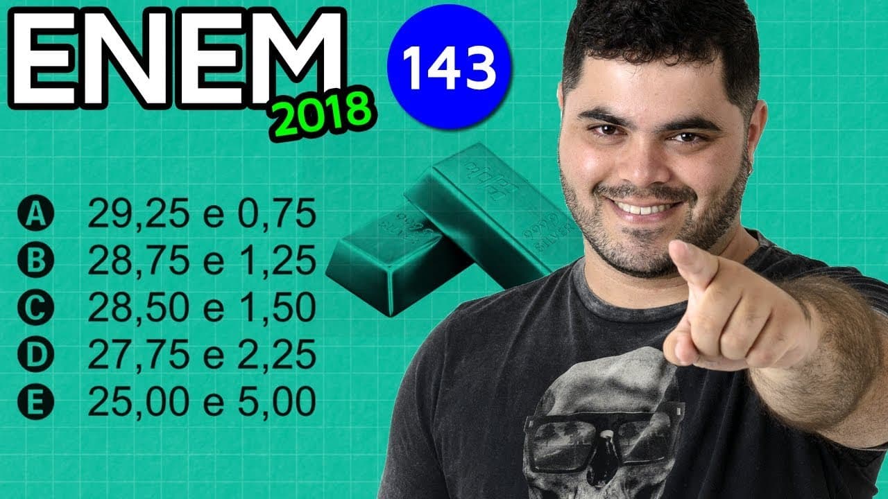 Thumbnail: 🔥 ENEM 2018 Matemática 143 👉🏻 Proporcionalidade e Números Decimais nos Tipos de Prata