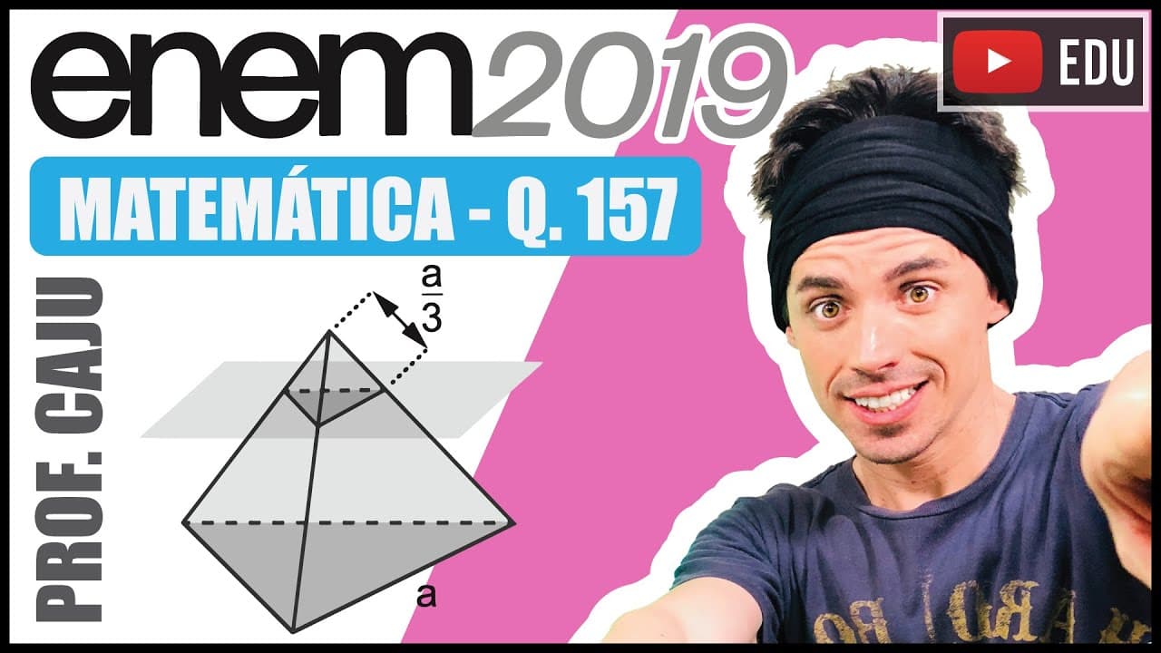 Thumbnail: [ENEM 2019] 157 📘 GEOMETRIA ESPACIAL As luminárias para um laboratório de matemática serão