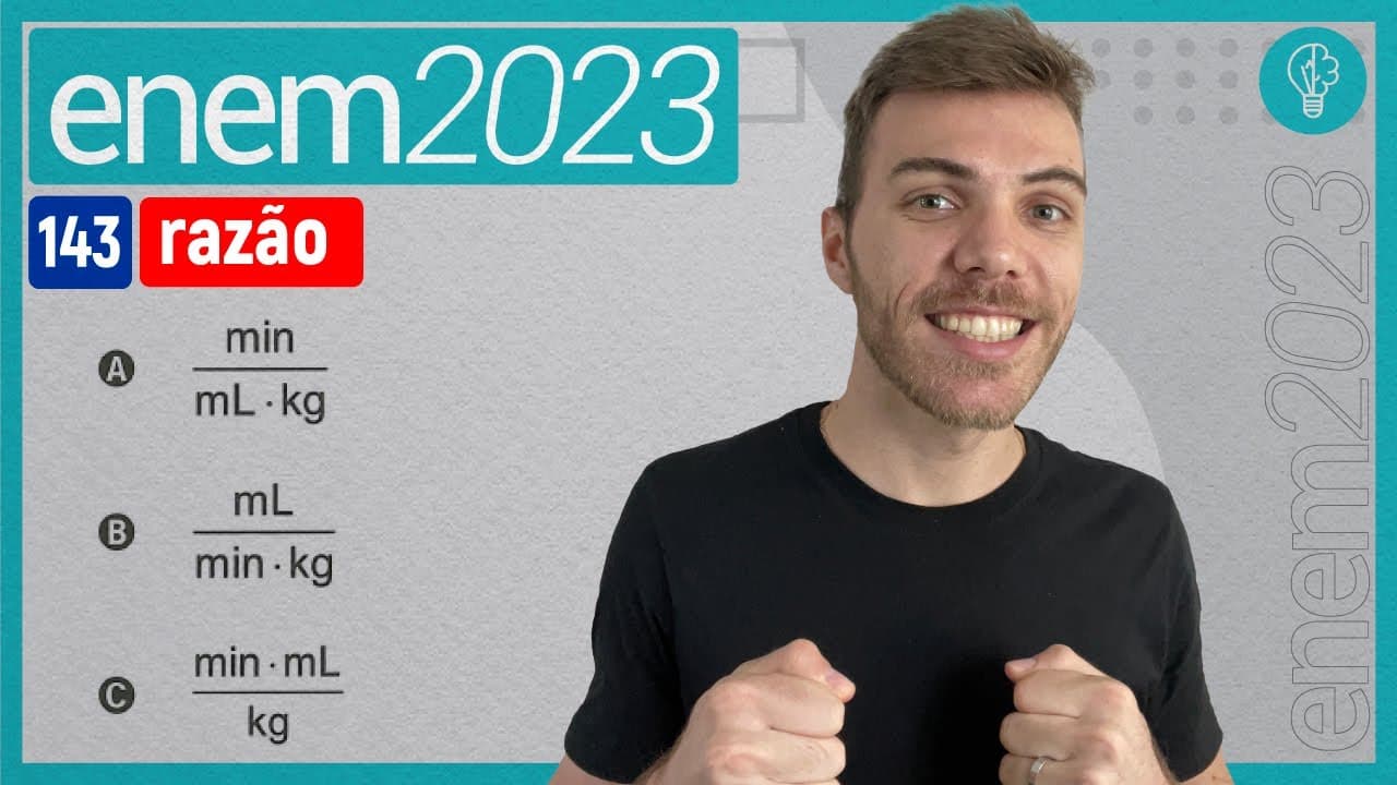 Thumbnail: ENEM 2023 - Entre maratonistas, um parâmetro utilizado é o de economia de corrida (EC). O - RAZÃO