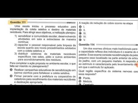 Thumbnail da aula: ENEM 2021 - QUÍMICA  - Uma escola iniciou o processo educativo para a implantação da coleta...