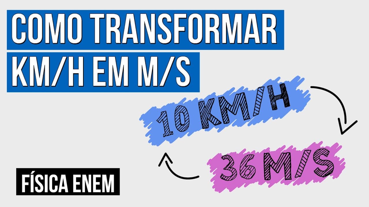 Thumbnail: COMO TRANSFORMAR Km/h em Metros por Segundo | Velocidade na Física Enem | Prof. Leonardo Meirelles