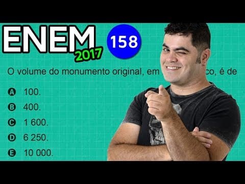 Thumbnail da aula: 🔥 ENEM 2017 Matemática #23 👉 Escala Volumétrica com pegadinha e Dicas Matadoras
