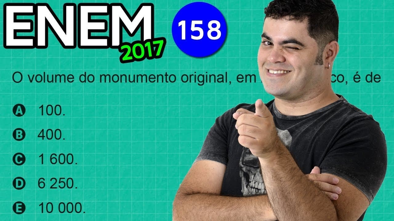 Thumbnail: 🔥 ENEM 2017 Matemática #23 👉 Escala Volumétrica com pegadinha e Dicas Matadoras